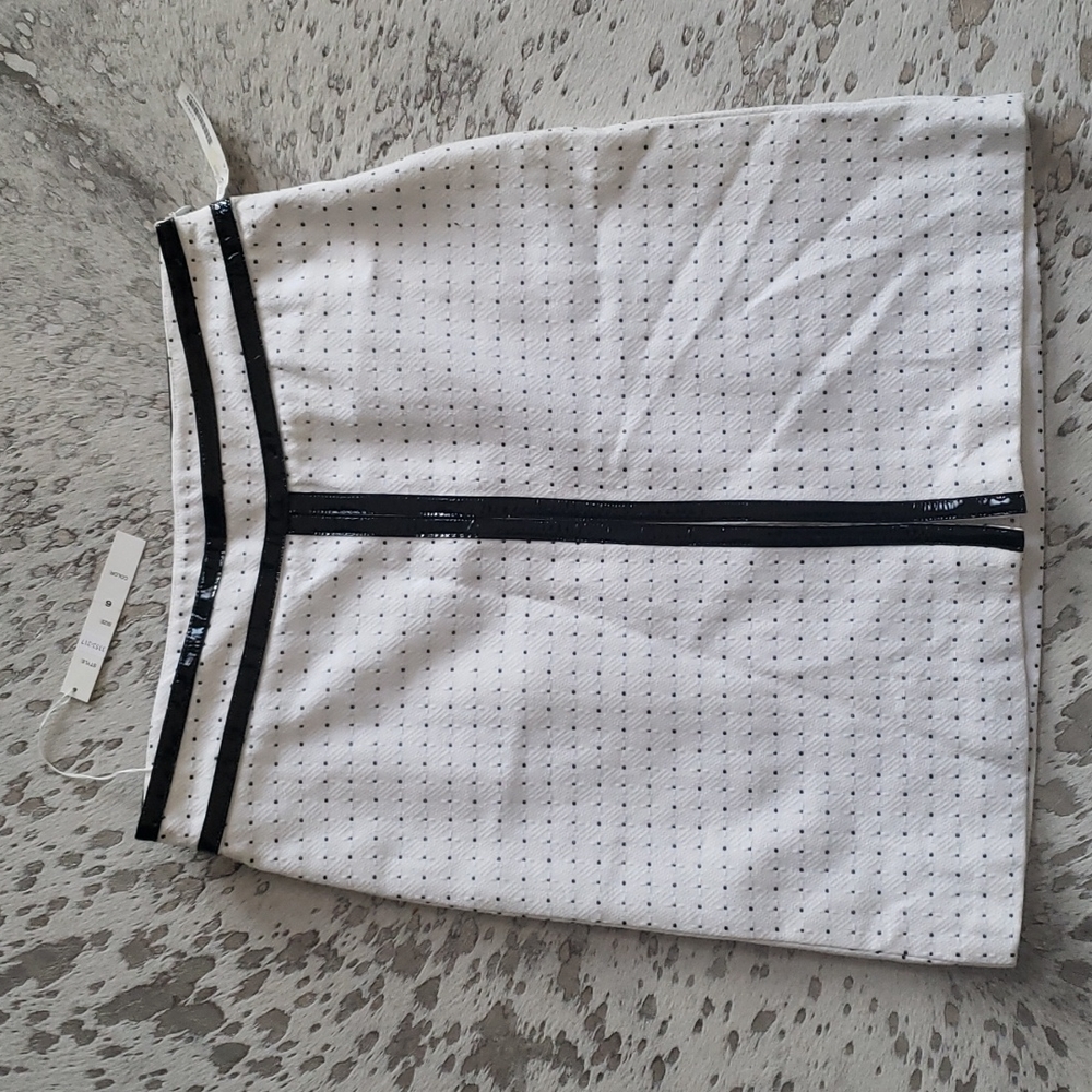 Parameter Polka Dot Textured Straight Skirt Sz6 NWT